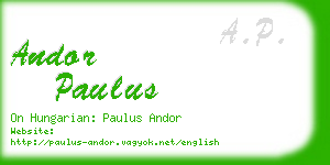 andor paulus business card